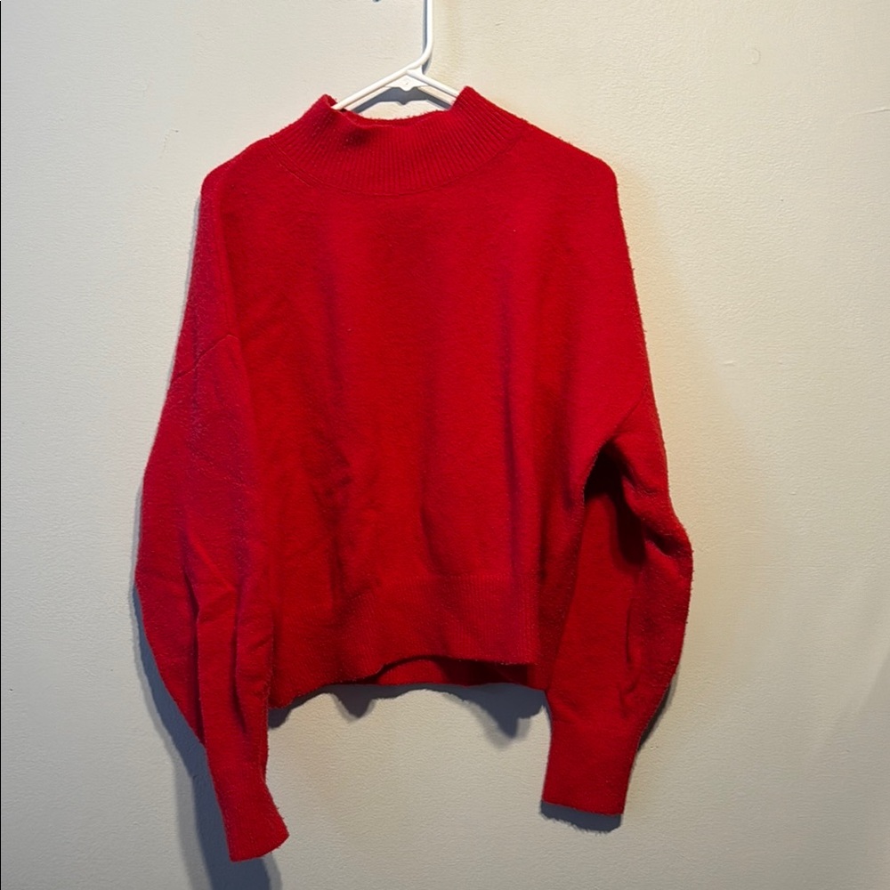 & Other Stories Red Cowl Neck Sweater
